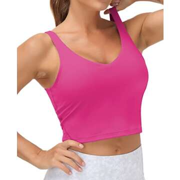 Women’s Longline Sports Bra Wirefree Padded Medium Support Yoga Bras Gym Running Workout Tank Tops...