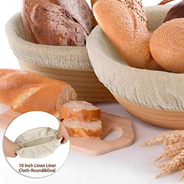 Tatuo 6-Piece Bread Banneton Cloth Liner Set for Baking