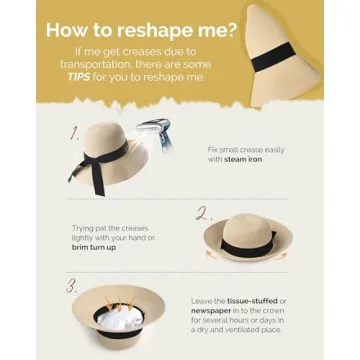 FURTALK Women's UV UPF50 Beach Straw Hat Khaki