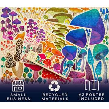 Elena Essex 1000 Piece Puzzle for Adults - Woodland Magic | Jigsaw Puzzles 1000 Pieces | Mushroom Toadstool Nature Wildlife Puzzle | 28x20inches