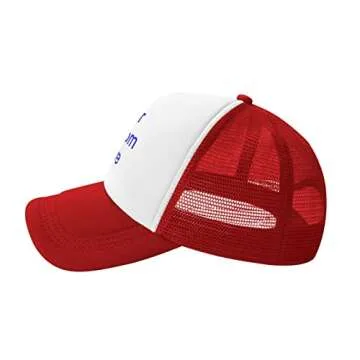 Personalized Custom Trucker Hats Caps Baseball Caps Visors Hats for Men Women with Picture Text Logo Travel Mesh Hat Cap Gift (Red)