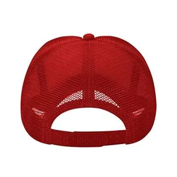 Personalized Custom Trucker Hats Caps Baseball Caps Visors Hats for Men Women with Picture Text Logo Travel Mesh Hat Cap Gift (Red)
