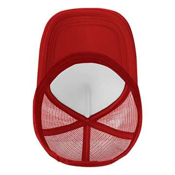 Personalized Custom Trucker Hats Caps Baseball Caps Visors Hats for Men Women with Picture Text Logo Travel Mesh Hat Cap Gift (Red)