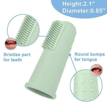 Baby Toothbrush Set, 6 Pcs Soft Infant Finger Toothbrush with 6 Boxes, Newborns Toddler Silicone Bab...