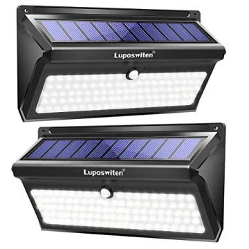 Luposwiten 100 LED Solar Lights Outdoor Waterproof - 2000 Lumens Solar Motion Lights Outdoor with 12...