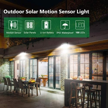 Luposwiten 100 LED Solar Lights - Outdoor Motion Sensor