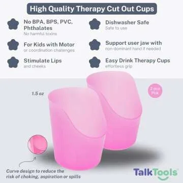 TalkTools Cut Out Cups for Special Needs - Glass Set for Physical Therapy, Recovery and Rehabilitati...