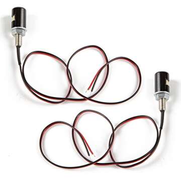 CZC AUTO 2PCS License Plate Light, License Tag Screw Bolt Lamp, 12V White LED Bulb, Waterproof/Rainproof, Black Aluminium Light Holder, Legal for Car Motorcycle Truck RV ATV Bike