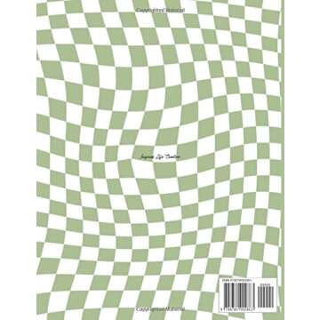 Checkered Notebook: Aesthetic Notebook, Checkerboard Pattern, Blank Lined Paperback Notebook Journal, Sage Green Checkered Notebook Retro