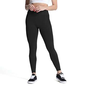 Aoxjox Seamless Scrunch Legging for Women Asset Tummy Control Workout Gym Fitness Sport Active Yoga Pants 22'' (Black, Small)