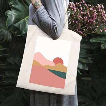 YISDZSW Aesthetic Canvas Tote Bag for Women - Stylish & Durable