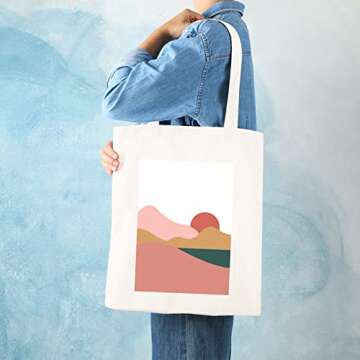 YISDZSW Aesthetic Canvas Tote Bag for Women - Stylish & Durable