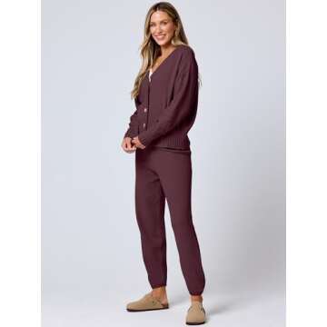 ANRABESS Women 2 Piece Cardigan Jogger Set - Fall Fashion