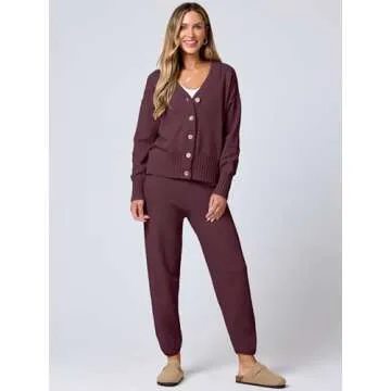 ANRABESS Women 2 Piece Cardigan Jogger Set - Fall Fashion