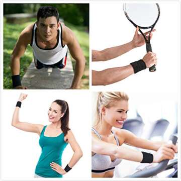 Mallofusa 12 Pairs Colorful Sweatbands for Sports Workout