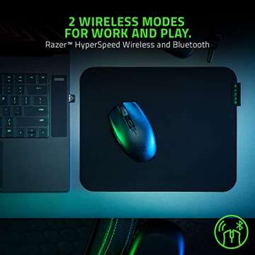 Razer Orochi V2 Mobile Wireless Gaming Mouse: Ultra Lightweight - 2 Wireless Modes - Up to 950hrs Battery Life - Mechanical Mouse Switches - 5G Advanced 18K DPI Optical Sensor - Classic Black