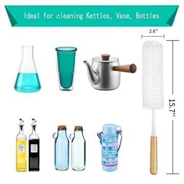 Jekayla 5 Pack Bottle Brush Cleaner, Bottle Brushes for Cleaning Baby Bottle and Straw, Water Bottle...