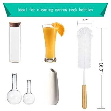 Jekayla 5 Pack Bottle Brush Cleaner, Bottle Brushes for Cleaning Baby Bottle and Straw, Water Bottle Cleaner Brush with Long Handle for Narrow Cup, Hydro Flask, Pipes, Kettle Spout Brushes