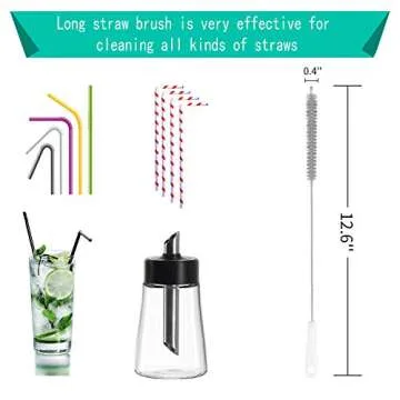Jekayla 5 Pack Bottle Brush Cleaner, Bottle Brushes for Cleaning Baby Bottle and Straw, Water Bottle Cleaner Brush with Long Handle for Narrow Cup, Hydro Flask, Pipes, Kettle Spout Brushes