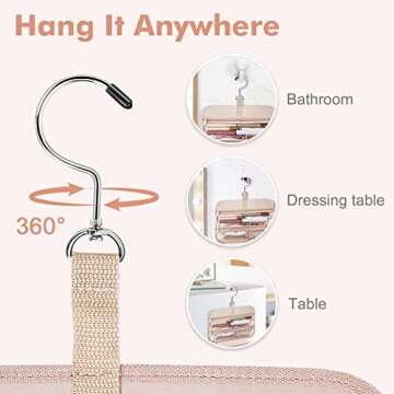 Wedama Toiletry Bag for Women, Large Cosmetic Travel Bag, Hanging Toiletry Bag for Bathroom, Thickened PVC Waterproof Makeup Bag, Toiletries Bag for Travel Business Trips and Camping, Black