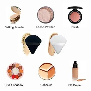 12Pcs Triangle Velvety Powder Puff, for Face Powder, Makeup Puff with the Pointed Corners to Get in Under Eyes and Tzones, Velour Puff Your Makeup Flawless.
