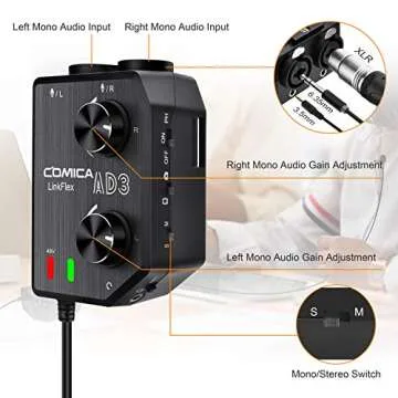 COMICA LINKFLEX.AD3 Microphone Preamp for Cameras & Smartphones