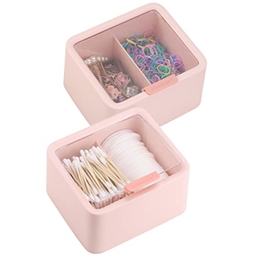 Tecbeauty 2pcs Qtips Holder Dispenser Cotton Swabs Storage Organizer