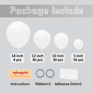 Voircoloria 130pcs White Balloons for Any Celebration