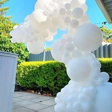 Voircoloria 130pcs White Balloons for Any Celebration