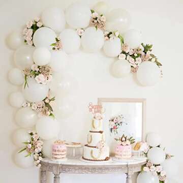 Voircoloria 130pcs White Balloons for Any Celebration