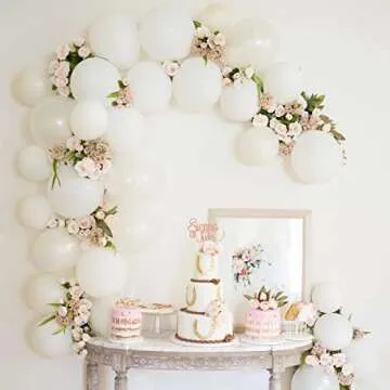 Voircoloria 130pcs White Balloons for Any Celebration