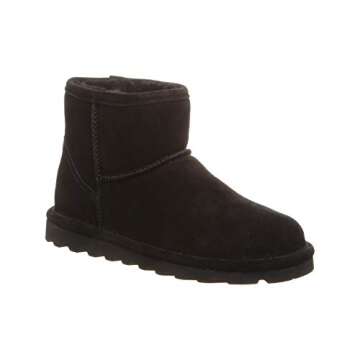BEARPAW Women's Alyssa Black Size 8 | Women's Ankle Boot | Women's Slip On Boot | Comfortable Winter...