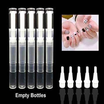 MOTYYA 5 Pack Twist Pens for Nail & Lip Application