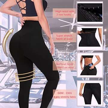 Sauna Shaper Pants for Workout Weight Loss in Black