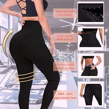 Sauna Shaper Pants for Workout Weight Loss in Black
