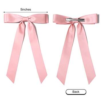 10PCS Silky Satin Hair Bows Hair Clip Ribbon Accessories Ponytail Holder Slides Metal Clips French Barrette Hair Bow for Women Girls Toddlers Teens Kids