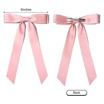10PCS Silky Satin Hair Bows Hair Clip Ribbon Accessories Ponytail Holder Slides Metal Clips French Barrette Hair Bow for Women Girls Toddlers Teens Kids