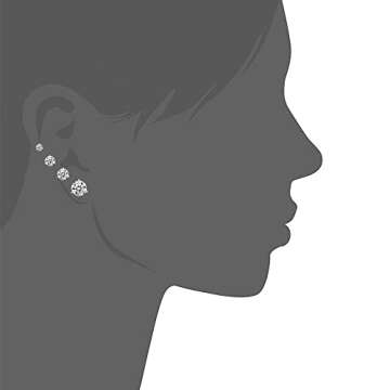 Gold Plated Cubic Zirconia Stud Earrings Set for Women