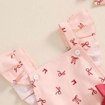 Douhoow Baby Girl Romper Fly Sleeve Baby Girl Bodysuit Jumpsuit with Headband Infant Girl Spring Summer Festival Clothes (Pink, 12-18 Months)
