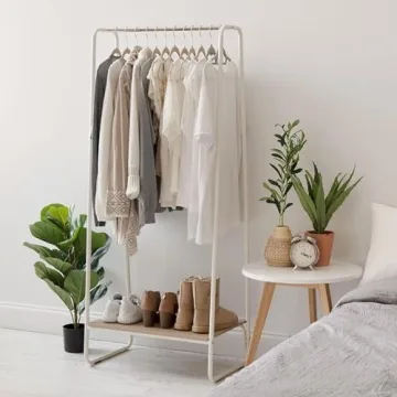 IRIS USA Clothes Rack with Shelf for Small Spaces