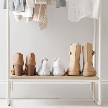 IRIS USA Clothes Rack with Shelf for Small Spaces