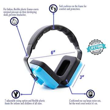 Little Llama Baby 6 Months to 4 Years Old Hearing Protection Ear Muffs - Super Comfortable Noise Red...