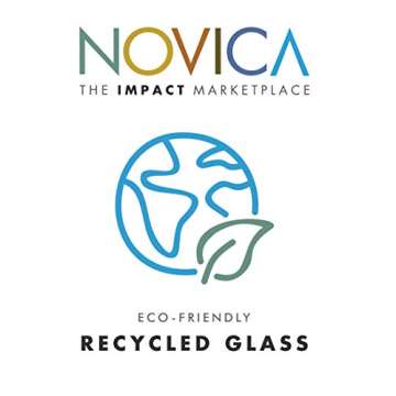 NOVICA Artisan Crafted Cobalt Blue Hand Blown Recycled Glass Cocktail Glasses, 14 Oz, 'Solid Blue' (Set Of 6)