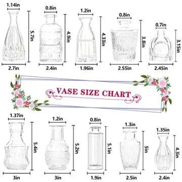 Set of 10 Mini Bud Vases for Weddings and Home Decor