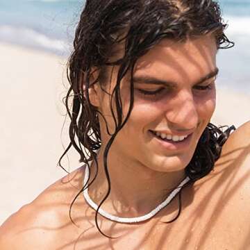 FROG SAC 18" White Puka Shell Necklace, Beaded Seashell Necklaces for Women and Men with Small Round Clam Chip Beads, Hawaiian Summer Beach Surfer Pooka VSCO Jewelry Chokers