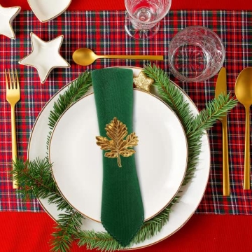 Elegant Fall Leaf Napkin Rings Set of 12 for Holidays