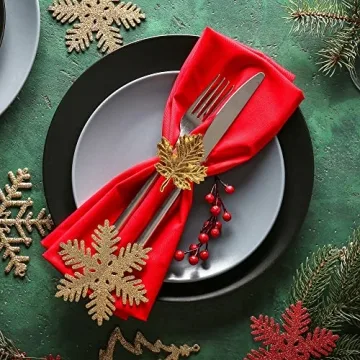 Elegant Fall Leaf Napkin Rings Set of 12 for Holidays