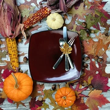 Elegant Fall Leaf Napkin Rings Set of 12 for Holidays