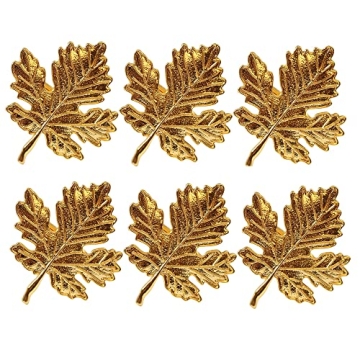 Elegant Fall Leaf Napkin Rings Set of 12 for Holidays