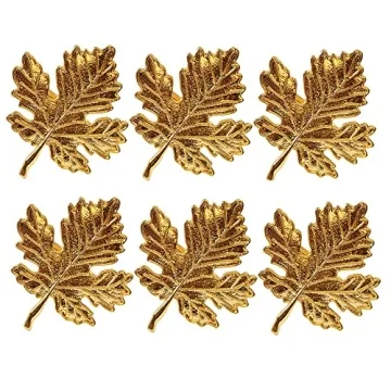 Elegant Fall Leaf Napkin Rings Set of 12 for Holidays
